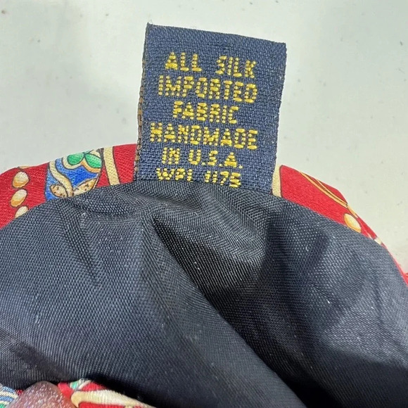 FABERGE Mens 100% Silk Necktie USA Designer Red Multicolor - Picture 8 of 8